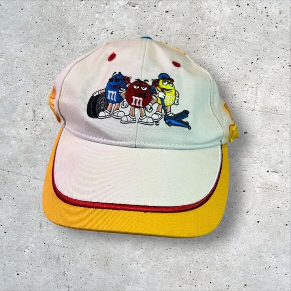 M&M's NASCAR Chase Authentics Hat Adjustable Kyle Busch 2014 Yellow & White embr - Picture 1 of 6